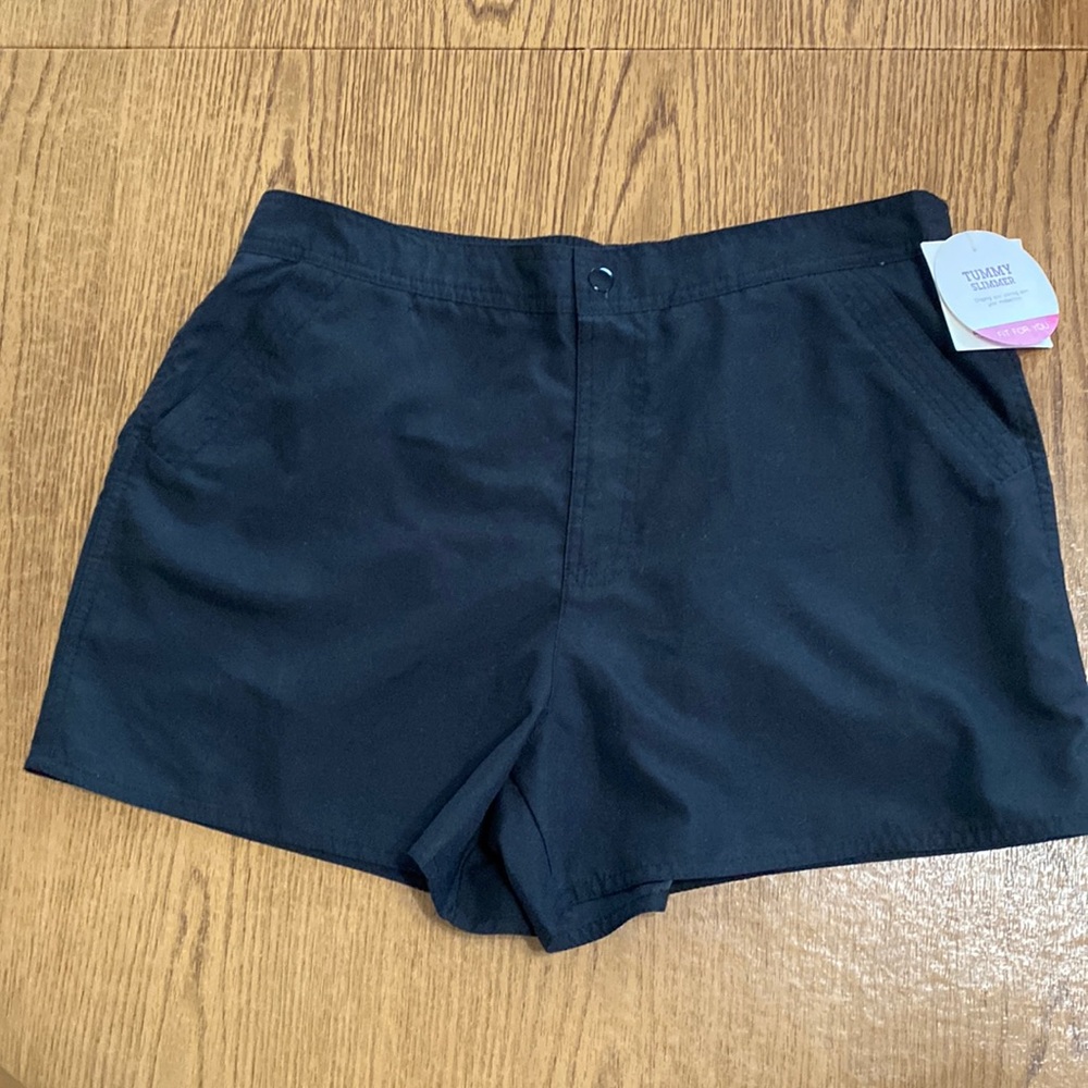 Croft & Barrow swim bottoms, black, size 12, NWT